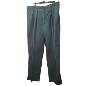 Savane Cotton Pleated Dress Pants Chinos Trousers Comfort‎ Casual Size 40x32